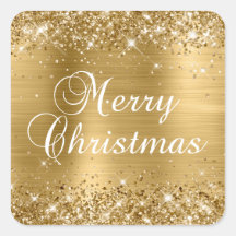 Glittery Gold Foil Frohe Weihnachten