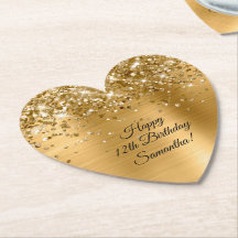 Glittery Gold Foil Happy 12. Geburtstag