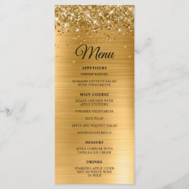 Glittery Gold Foil Hochzeit Empfang Menükarte