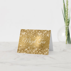 Glittery Gold Foil Mazel Tov Karte