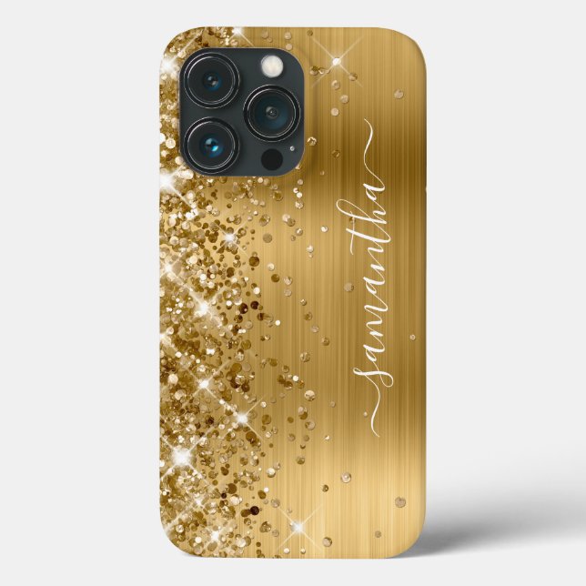 Glittery Gold Foil Moderne Girl Signatur Case-Mate iPhone Hülle (Rückseite)