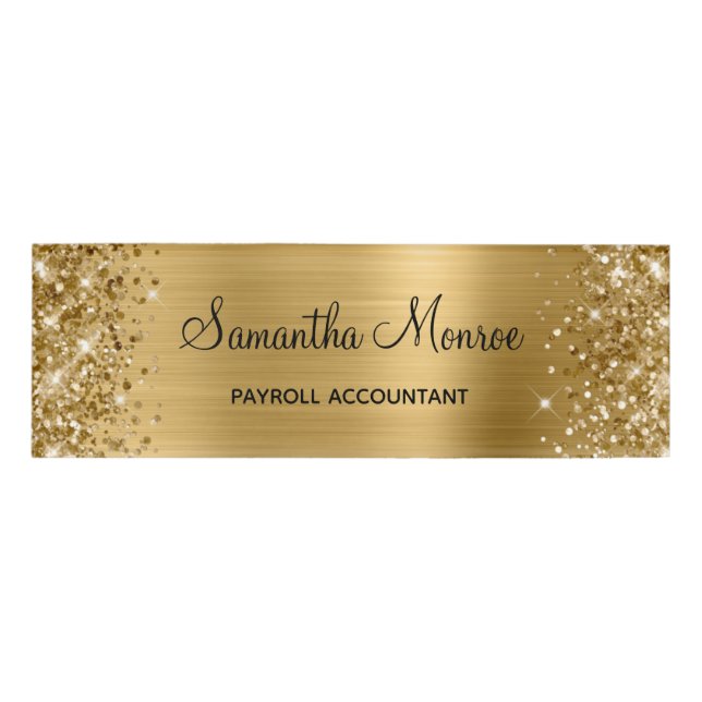 Glittery Gold Foil Namenschild (Vorderseite)