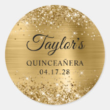 Glittery Gold Foil Quinceanera Geburtstag