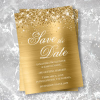 Glittery Gold Foil Save the Date