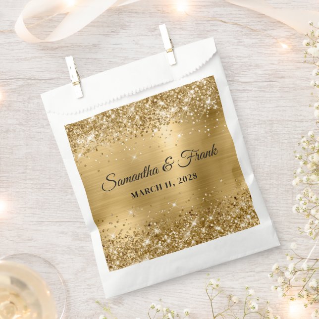 Glittery Gold Foil Wedding Geschenktütchen (Ausgeschnitten)