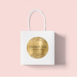Glittery Gold Foil Wedding Runder Aufkleber