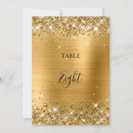 Glittery Gold Foil Wedding Tischnummer 12x18 Card