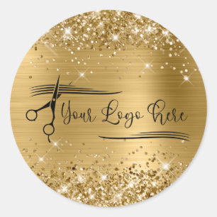 Glittery Gold Glam für Ihr Logo Runder Aufkleber