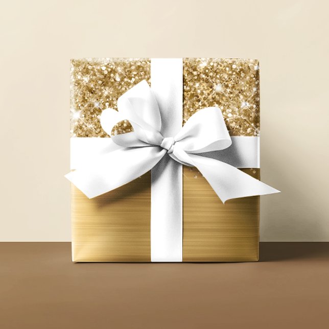 Glittery Gold Glam Geschenkpapier (Glittery Gold Glam Wrapping Paper)