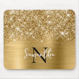 Glittery Gold Glam Mit Monogramm Mousepad