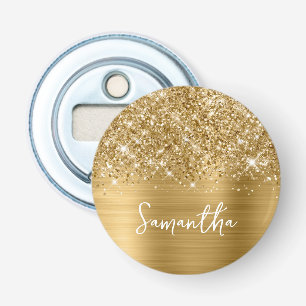 Glittery Gold Glam Name Flaschenöffner