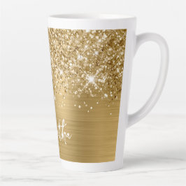 Glittery Gold Glam Name Milchtasse