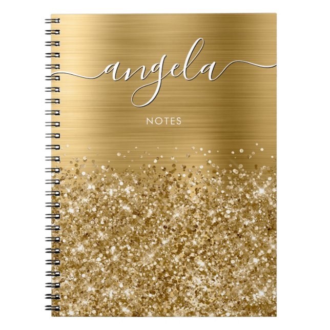 Glittery Gold Glam Notes Notizblock (Vorderseite)