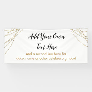 Glittery Gold Light Strings fügen Ihren eigenen Te Banner