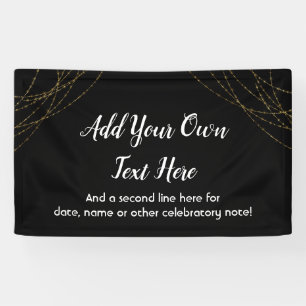 Glittery Gold Light Strings Ihren eigenen Text hin Banner