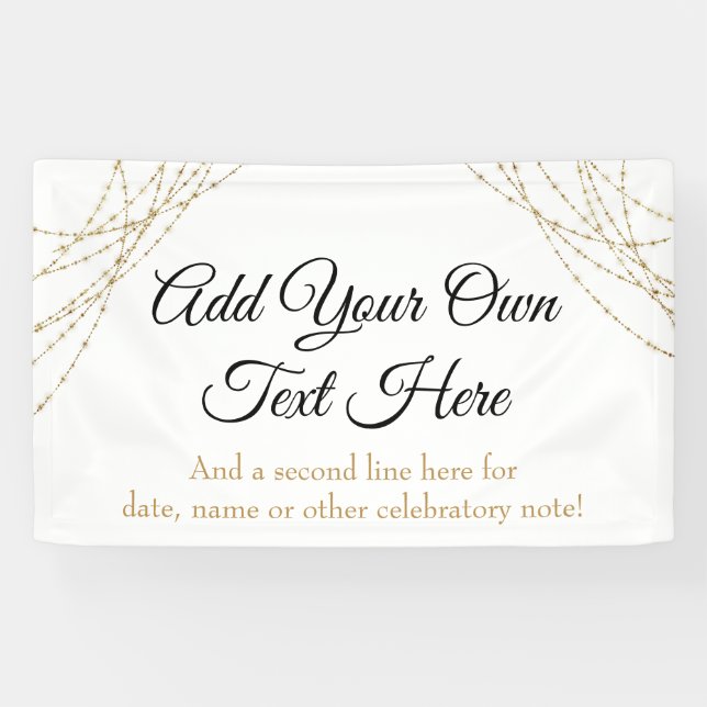 Glittery Gold Light Strings Ihren eigenen Text hin Banner (Horizontal)