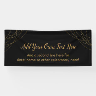 Glittery Gold Light Strings Ihren eigenen Text hin Banner