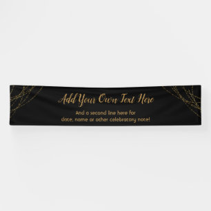 Glittery Gold Light Strings Ihren eigenen Text hin Banner