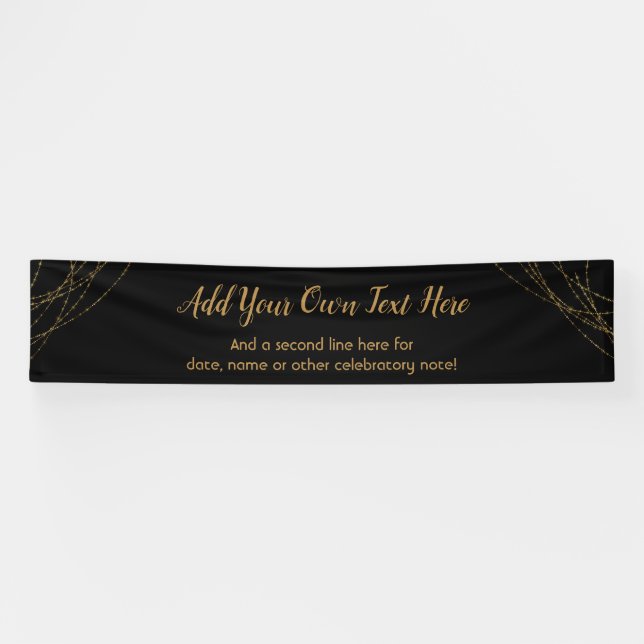 Glittery Gold Light Strings Ihren eigenen Text hin Banner (Horizontal)