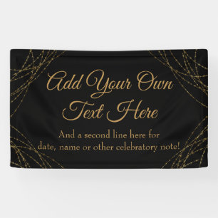 Glittery Gold Light Strings Ihren eigenen Text hin Banner