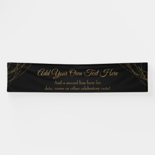 Glittery Gold Light Strings Ihren eigenen Text hin Banner