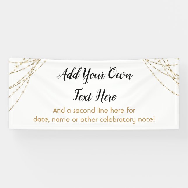 Glittery Gold Light Strings Ihren eigenen Text hin Banner (Horizontal)