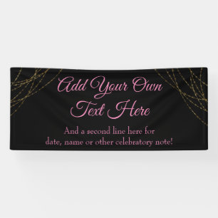 Glittery Gold Light Strings Ihren eigenen Text hin Banner