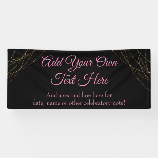 Glittery Gold Light Strings Ihren eigenen Text hin Banner (Horizontal)