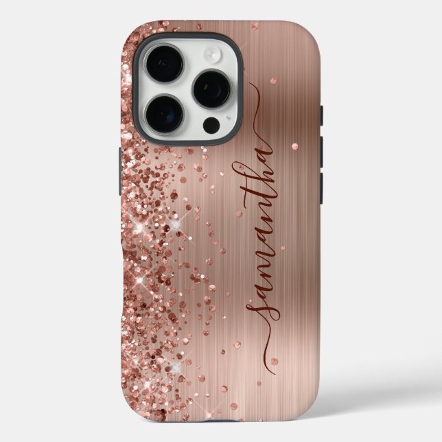 Glittery Gold Metallic Girly Signature Case-Mate iPhone Hülle (Rückseite)