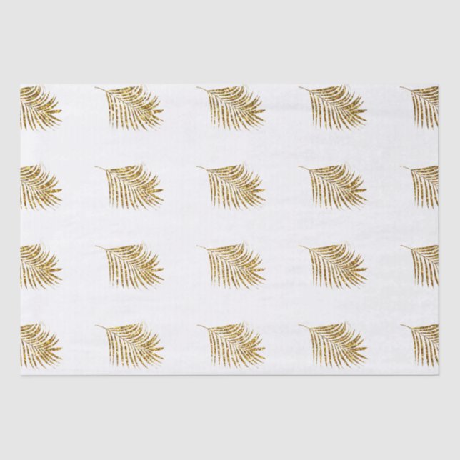 Glittery Gold Palms Tropical Weddings Celebrations Seidenpapier (Vorderseite)