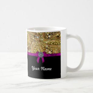 Glittery Gold u. Schwarzes Kaffeetasse