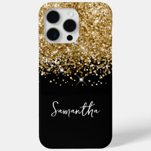 Glittery Gold und Black Glam Name Case-Mate iPhone Hülle