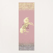 Glittery Gold Unicorn Personalisiert