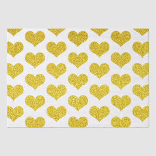 Glittery Golden Heart Patterns Hochzeiten Urlaub Seidenpapier