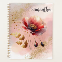 GLITTERY GOLDEN POPPY PERSONALISIERT PLANNER