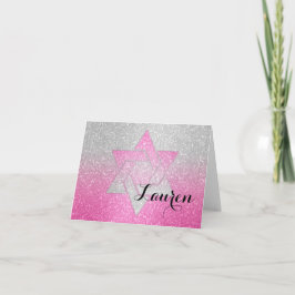 Glittery Gradient Bat Mitzvah Vielen Dank Hot Pink