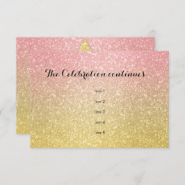 Glittery Gradient Party Card Coral Einladung