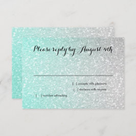 Glittery Gradient UAWG Aqua RSVP Karte