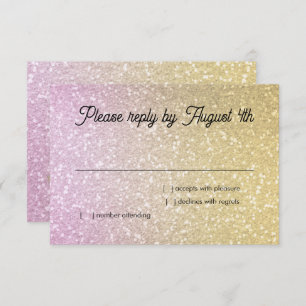 Glittery Gradient UAWG Gold und Rosa RSVP Karte