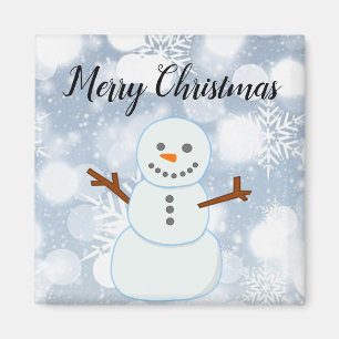 Glittery grauer Hintergrund mit Schneeflocken und Magnet