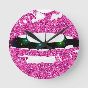 GLITTERY KUSS RUNDE WANDUHR