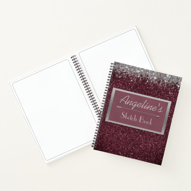 Glittery Lavender Silver Sketch Book Notizbuch (Innenseite)