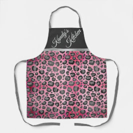 Glittery Leopard Print on Glossy Hot Pink  Schürze