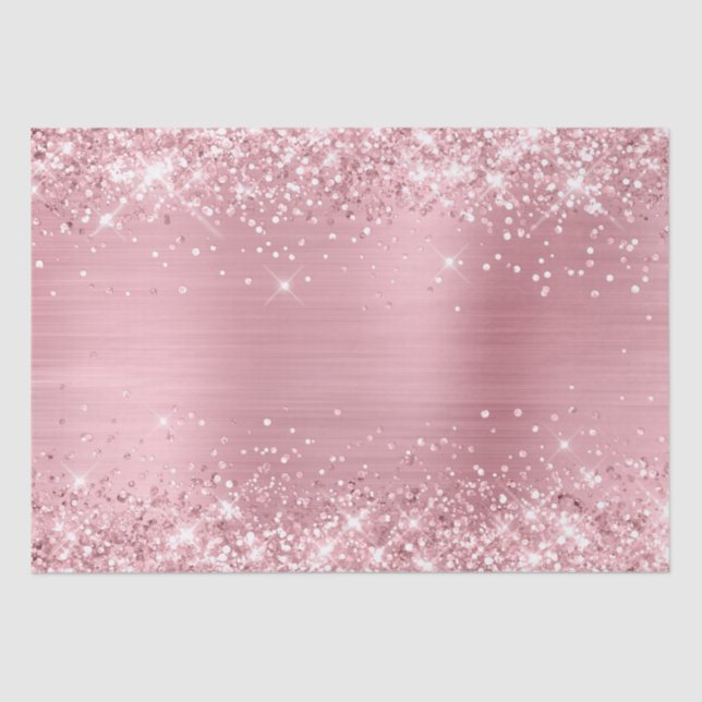 Glittery Light Baby Pink Ombre Foil Seidenpapier (Vorderseite)