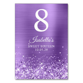 Glittery Light Lila 16 . Geburtstag Tischnummer