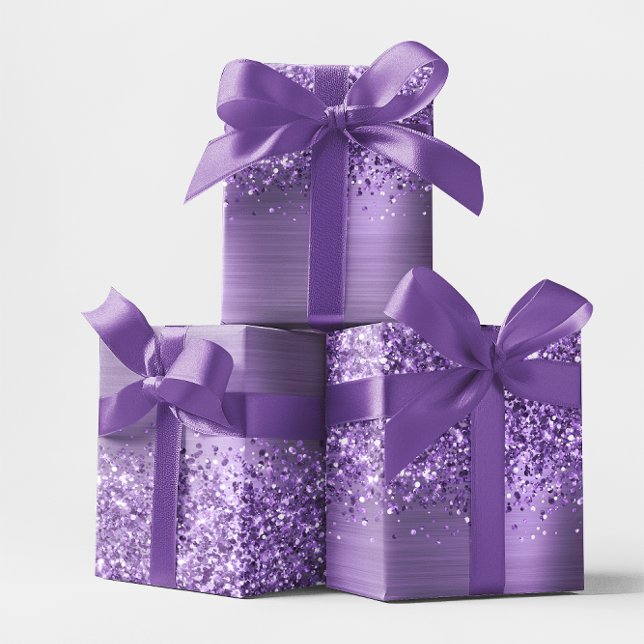 Glittery Light Lila Glam Geschenkpapier Set (Glittery Light Purple Glam Wrapping Paper Sheets)