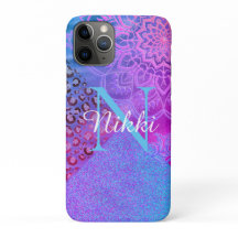 Glittery Lotus Leopard Monogram Case Mate