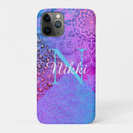 Glittery Lotus Leopard Monogram Case Mate
