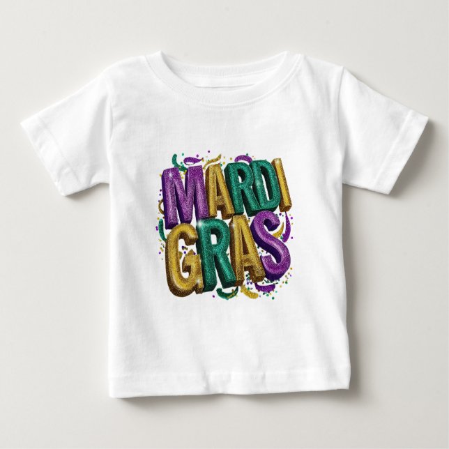 Glittery Mardi Gras Gras Women's T-Shirt, Purple G Baby T-shirt (Vorderseite)