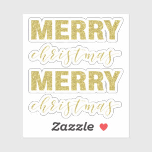 Glittery MERRY Christmas Aufkleber